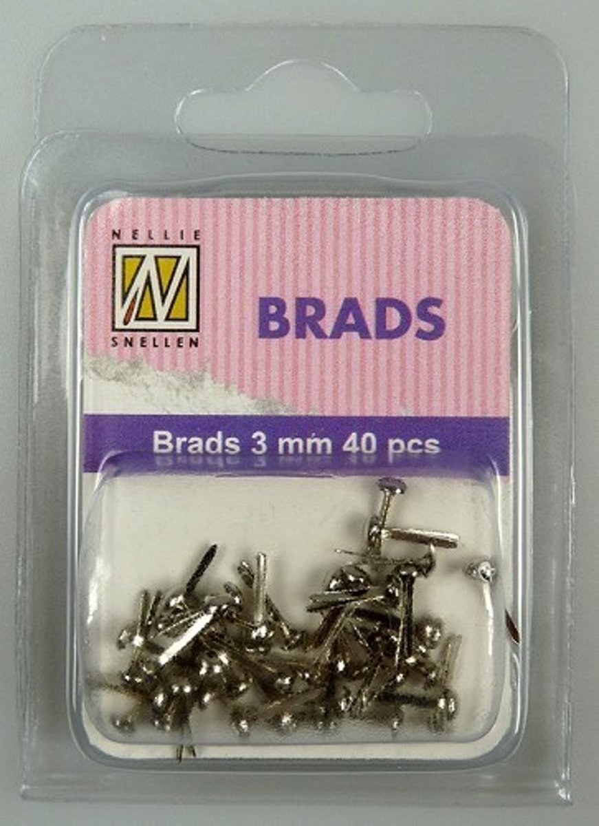 FLP-BR-003 Floral Brads 3mm zilver